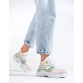 Zapatillas sin cordones coloridas blanco 4