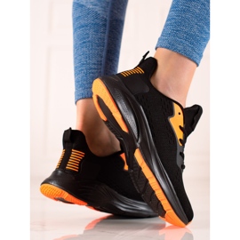TRENDI Zapatos deportivos atados negro amarillo 2