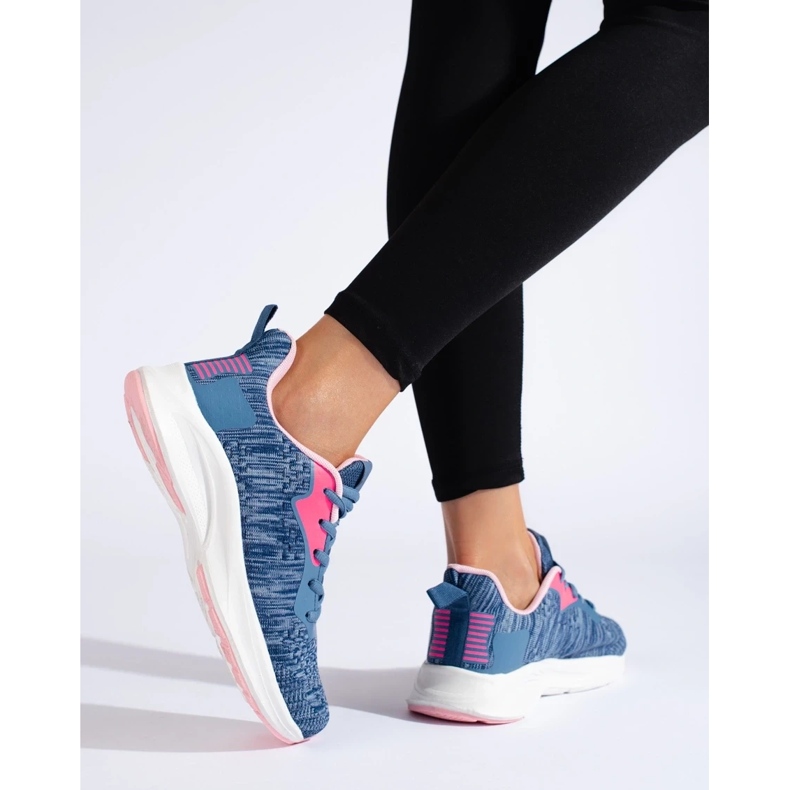 TRENDI Zapatos deportivos atados azul 1