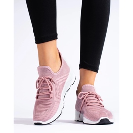 Zapatillas de deporte de moda textil rosado 3