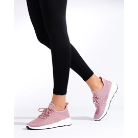 Zapatillas de deporte de moda textil rosado 4