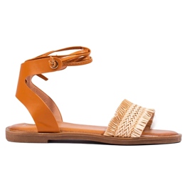 Sandalias atadas beige 3