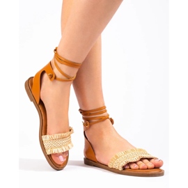Sandalias atadas beige 1