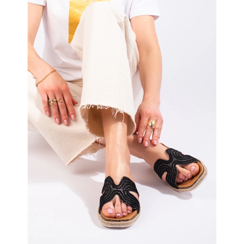 W. Potocki Cómodas pantuflas Potocki negro 2