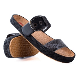 Pantuflas de mujer Big Star negro 2 Pantuflas de mujer Big Star negro 2
