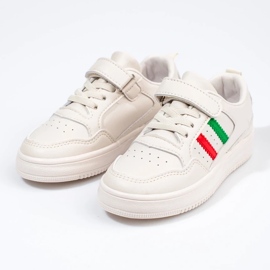 Zapatillas blancas para niños con tiras. blanco 5