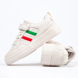 Zapatillas blancas para niños con tiras. blanco 1