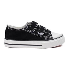 Deportivas infantiles Vico con cierre de velcro en blanco y negro 1