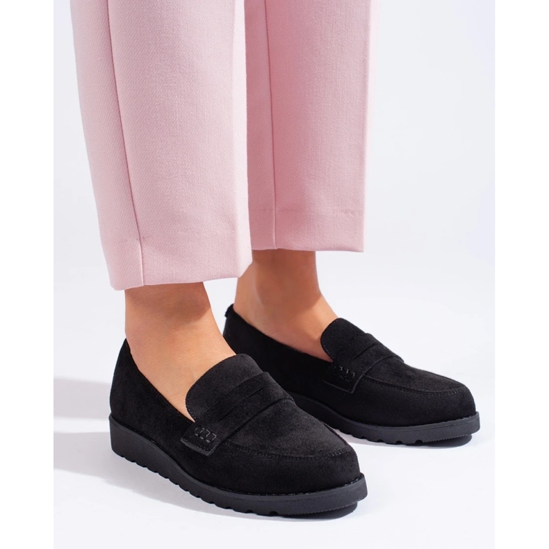 Zapatos clásicos de ante negro 2