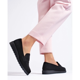 Zapatos clásicos de ante negro 4