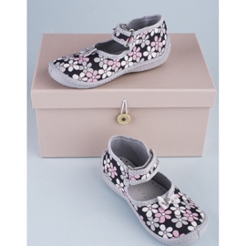 Zapatillas casa niña Zosia Viggami flores gris 1