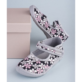 Zapatillas casa niña Zosia Viggami flores gris 4