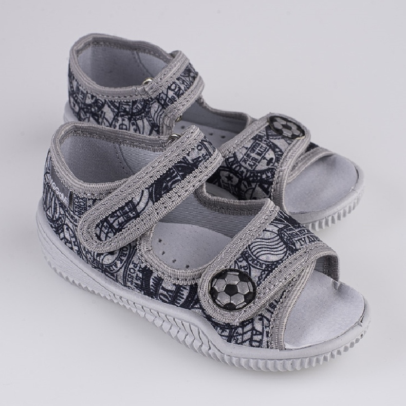 Pantuflas de niño Viggami Jaś sellos gris 2