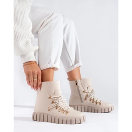 W. Potocki Botas aislantes beige de mujer en la plataforma Potocki 2