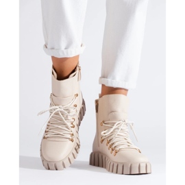 W. Potocki Botas aislantes beige de mujer en la plataforma Potocki 3