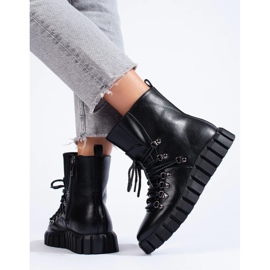 W. Potocki Botas negras con aislamiento para mujer en la plataforma Potocki negro 1
