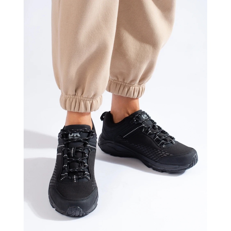 Zapatos de trekking de mujer con suela gruesa DK negra negro 2