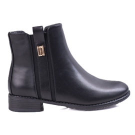 Elegantes botas Chelsea de mujer con tacón plano. negro 1