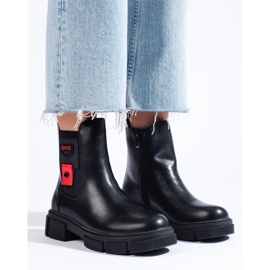 Botas Chelsea de mujer negras con plataforma. negro 1