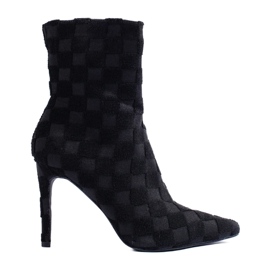 Botines de mujer altos y entallados con tacón alto. negro 2