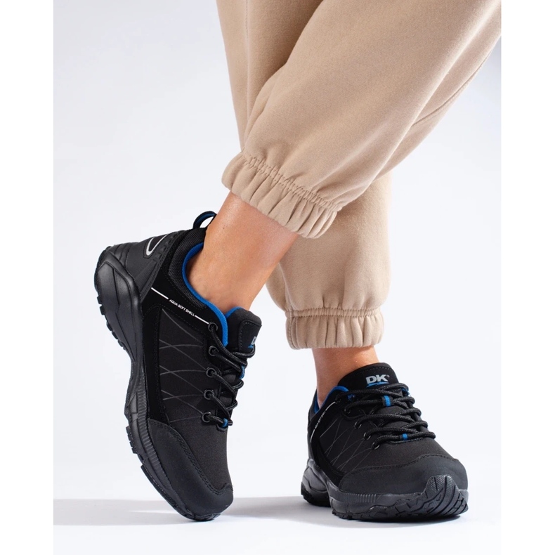 Zapatos trekking mujer DK Waterproof, negro y azul 1