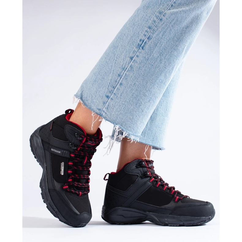 Zapatillas de trekking de mujer con pala alta DK negro 2