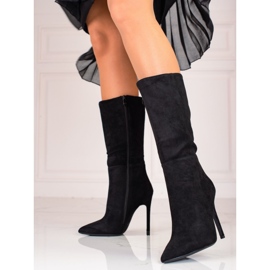 Botas negras de tacón para mujer. negro 3