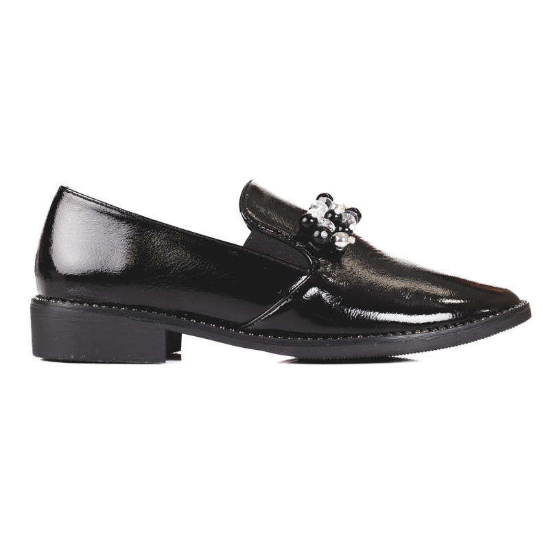 Señores de charol de mujer con decoración, negro 1