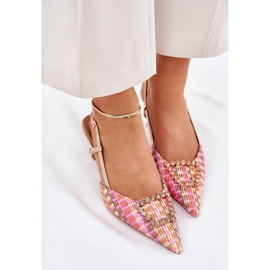Tacones altos con un adorno y un tacón de champán obsoleto multicolor 5