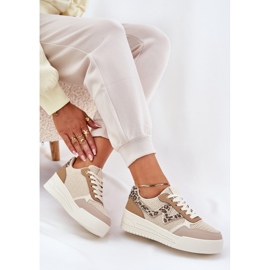 Zapatos deportivos femeninos en la plataforma Leopard Khaki beige 6