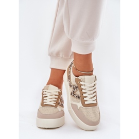 Zapatos deportivos femeninos en la plataforma Leopard Khaki beige 3