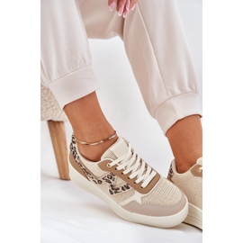 Zapatos deportivos femeninos en la plataforma Leopard Khaki beige 7