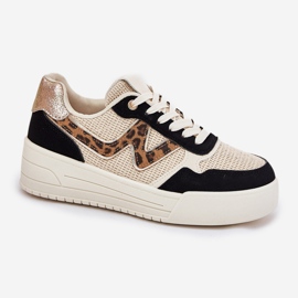 Zapatos deportivos femeninos en la plataforma leopardo estampado negro 4
