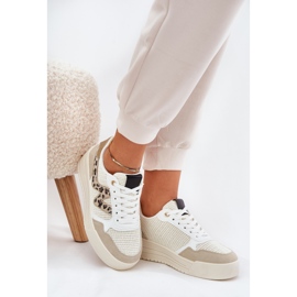 Zapatos deportivos femeninos en la plataforma leopardo beige 6