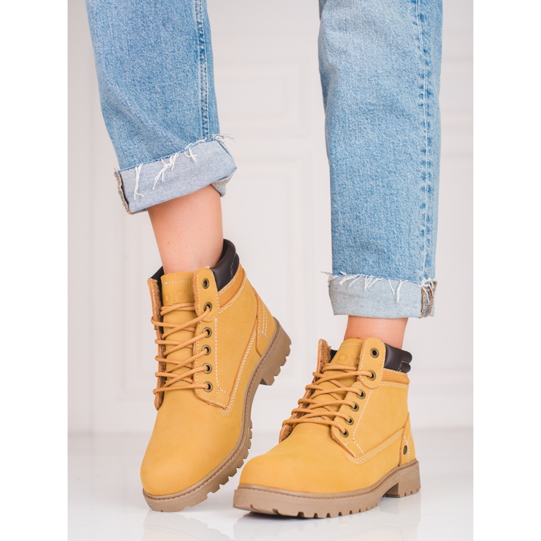 Botas de montaña DK de piel para mujer marrón 2