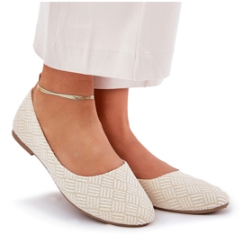 Ballerinas de mujeres planas con brillo dorado 8
