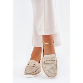 Mocasines para mujeres con plateado de cuero ecológico plata 2