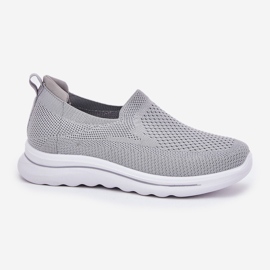 Zapatillas de zapatillas de material deslizamiento gris de mujeres 4