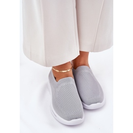 Zapatillas de zapatillas de material deslizamiento gris de mujeres 5