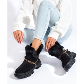 Botines de mujer de ante con plataforma. negro 2
