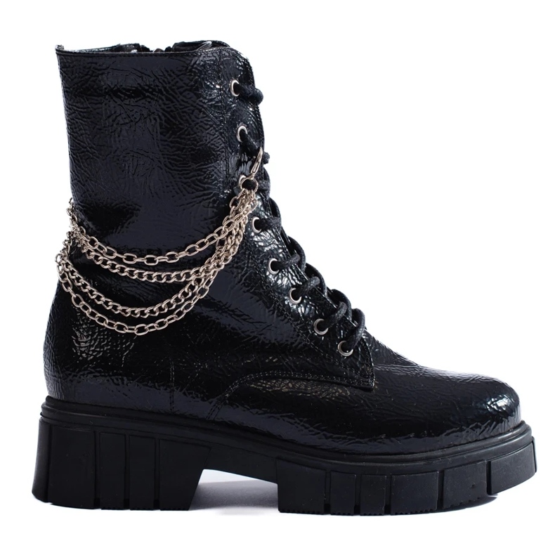 Botas negras con cadenas de Sokolski negro 2