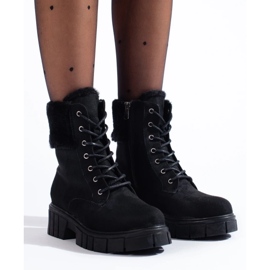 T.Sokolski Botas Shelovet de ante para mujer negro 4