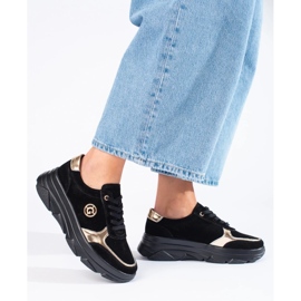 Deportivas mujer cómodas de piel negro 3