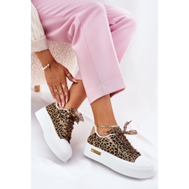 Zapatillas de deporte para mujeres con cordones decorativos negros y beige 10
