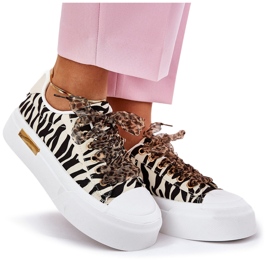 Zapatillas de deporte para mujeres con cordones decorativos negros y beige 11