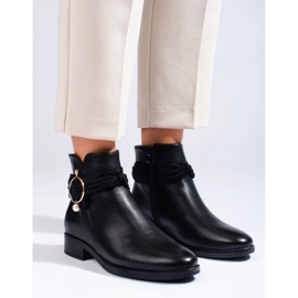 Botines planos de mujer negro 2
