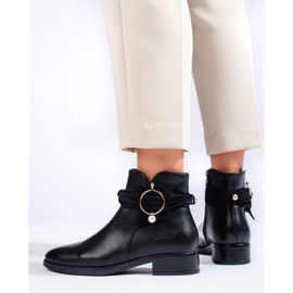 Botines planos de mujer negro 1