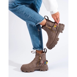 Botines plataforma mujer beige 2