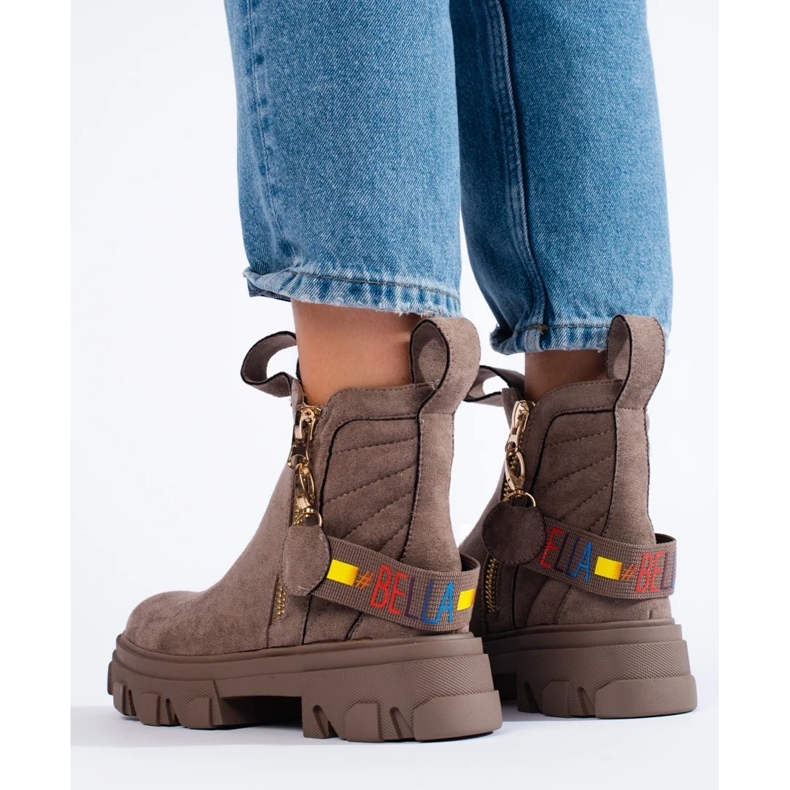 Botines plataforma mujer beige 1