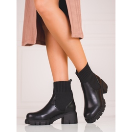 Botas negras de mujer con pala elástica negro 3
